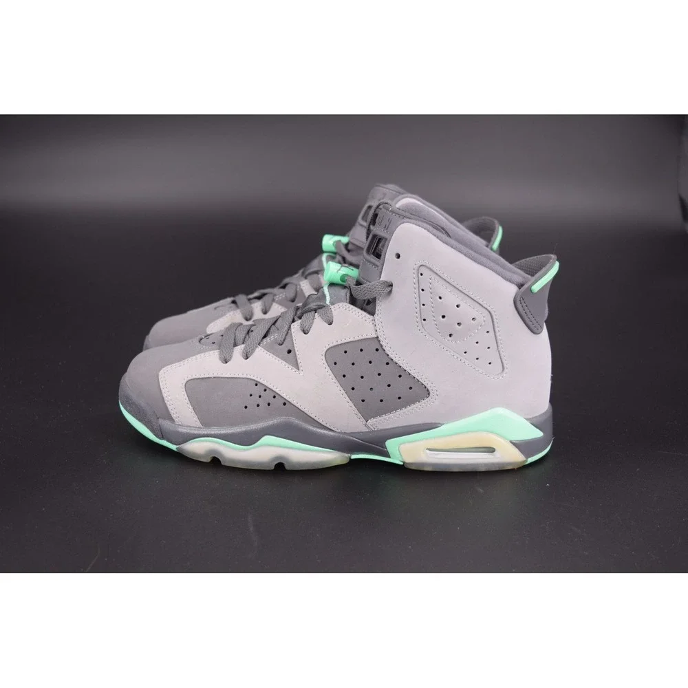 Jordan Air Jordan 6 Retro GG Kids 7.5Y Grey Green Glow 543390-005 Good Condition